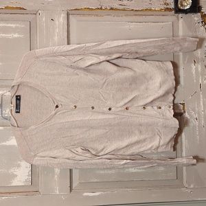 Women's 7th Avenue New York & Company Button Sweater Tan Gold buttons